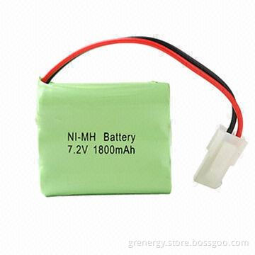 NiMH Battery Pack, Sized AA, 7.2V Nominal Voltage, 1,800mAh Capacity